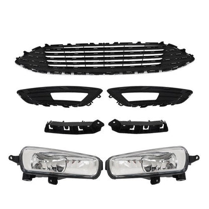 Front Bumper Cover+Upper Grille+Fog Light For Ford Focus 2015-2018 Plastic