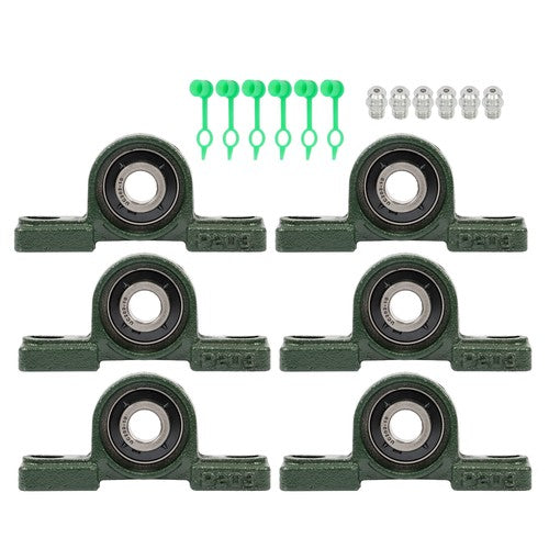 6PCS UCP202-10 Pillow Block Mounted Ball Bearing 5/8" Bore 2 Bolt Cast Iron Base