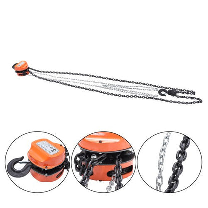 Hand Chain Hoist Steel 3Ton/6600 Lbs10ft/3m 360° swivel hook 1m lifting strap