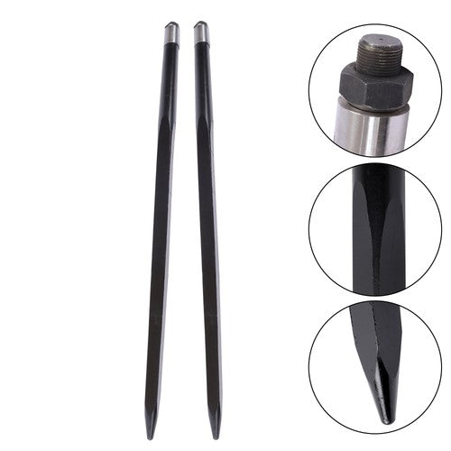 For Tractor 2PCS 49" Square Hay Spike Bale Spear Wide Tine Spike Skid Conus