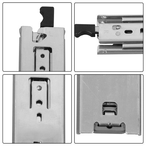 1 Pair 14 Inch Locking Drawer Slides Full Extension & Lock 150lbs Capacity