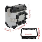 Silver 36L Motorcycle Side Case Hard Saddlebag Box Trunk Tour with Support Racks