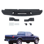 Step Rear Bumper Without Sensor Hole Black Steel Fit For Chevrolet S10 1998-2004