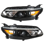Black For Chevy Malibu 2016 2017 2018 Headlight Assembly Halogen Left+Right Side