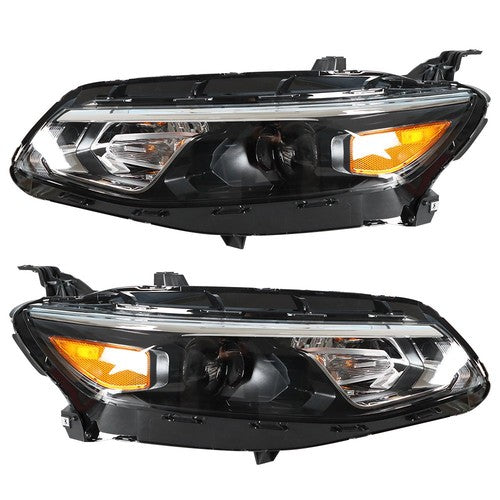 Black For Chevy Malibu 2016 2017 2018 Headlight Assembly Halogen Left+Right Side