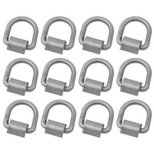 1/2 Inch Heavy Duty Weld-On Forged D Ring Fracture Strength 12,000lbs (12 Pack)