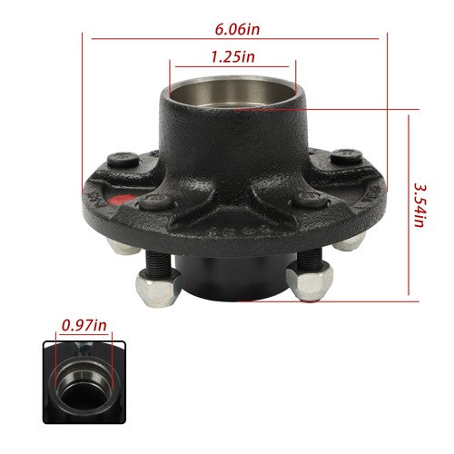 New 1 PCS 5-5' Bolt CircleTrailer Hub Kit Fit For 3500 lbs #84 Trailer Axle