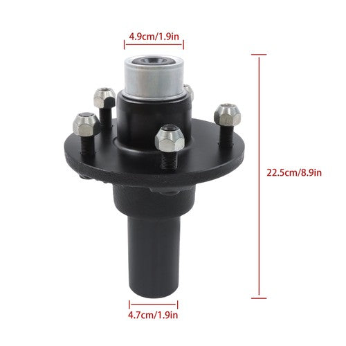 [2-Pack] New Pre-assembled For 5-Lug-4.5" Trailer Hub Kit and Round #84 Spindle