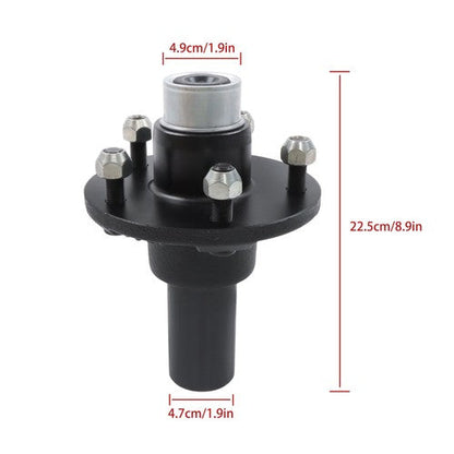 [2-Pack] New Pre-assembled For 5-Lug-4.5" Trailer Hub Kit and Round #84 Spindle