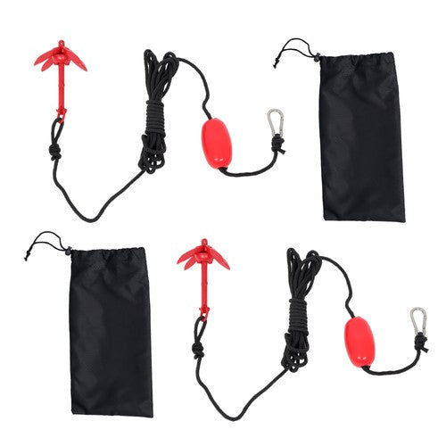 For PWC Canoe Jet Ski 2× New Marine Kayak Folding Anchor Kit 1.5Lb Red