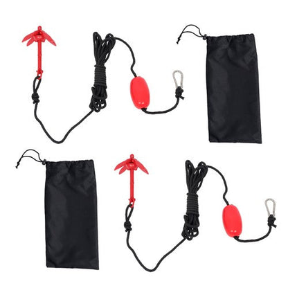 For PWC Canoe Jet Ski 2× New Marine Kayak Folding Anchor Kit 1.5Lb Red