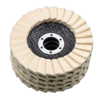 5PCS 4.5"×7/8" Felt Flap Disc Polishing Flap Discs Wool Flap Buffing Wheel Pad