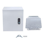 12x10x6" NEMA 4X Steel Electrical Box, IP56 Waterproof Lockable w/Mounting Plate