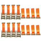 2 "x 20' 4000 lb E-Track Ratchet Straps Orange Heavy Duty Tie Downs New 8 Set