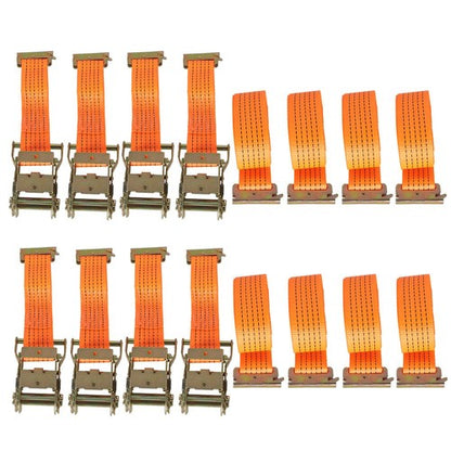 2 "x 20' 4000 lb E-Track Ratchet Straps Orange Heavy Duty Tie Downs New 8 Set