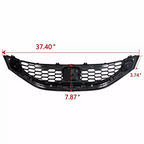 Front Bumper Upper Grille Grill w/ Chrome Trim for 2013-2015 for Honda Civic