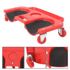 Universal Rolling Knee Creeper/Pads with Tool Tray Holder + 5 Swivel Castors Red