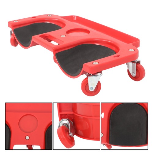 Universal Rolling Knee Creeper/Pads with Tool Tray Holder + 5 Swivel Castors Red