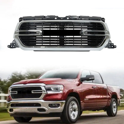 W/Chrome Grille Front Grill Glossy Black New For Dodge Ram 1500 2019 2020-2022