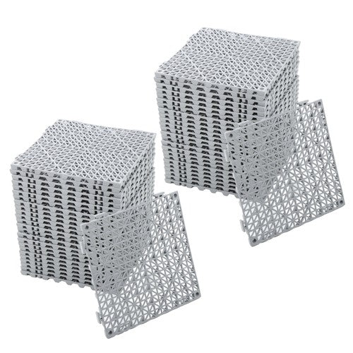 50PCS 12 x 12in Interlocking Drainage Floor Tiles Modular Interlocking Tile Gray