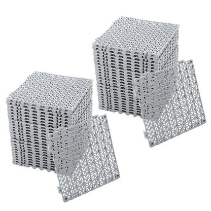 50PCS 12 x 12in Interlocking Drainage Floor Tiles Modular Interlocking Tile Gray