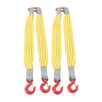 2 PCS 3.3ft Lifting Slings Straps with Hooks Two Leg Rigging Straps 4410 lbs