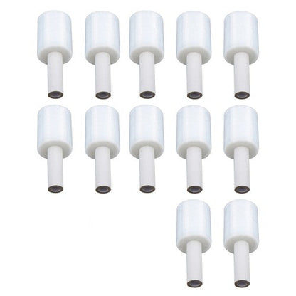 12 Rolls 5" in. x 1000FT 80 Gau Stretch Shrink Film Hand Wrap With Handle -CLEAR