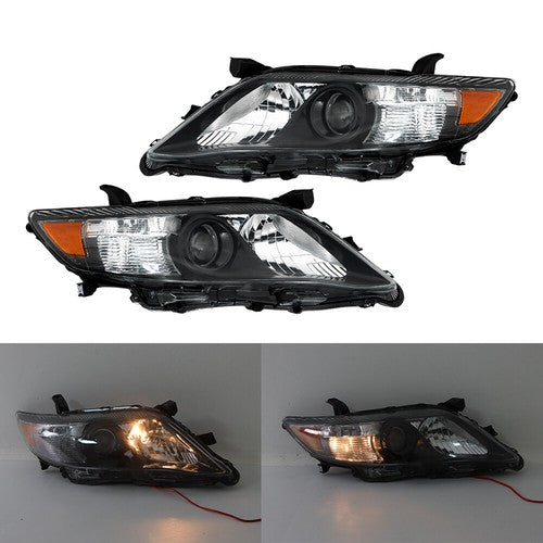 Headlights Black Fog Lights+Switch Kit For 10-11 Toyota Camry SE Left+Right Side