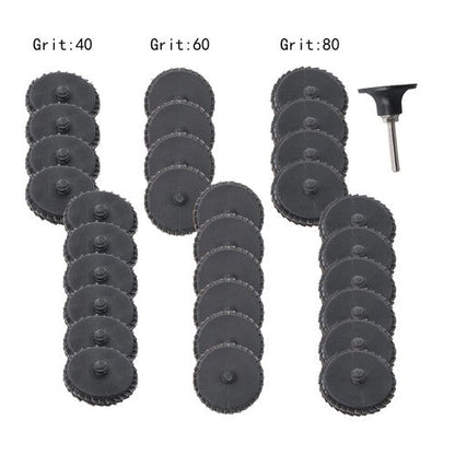 30 PCS 2 Inch Mixed Curved Roll Lock Quick Change Sanding Discs 40/60/80 Grit