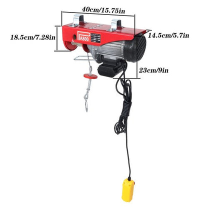 1760lbs Wired Remote Control Winch Overhead Crane Electric Wire Hoist