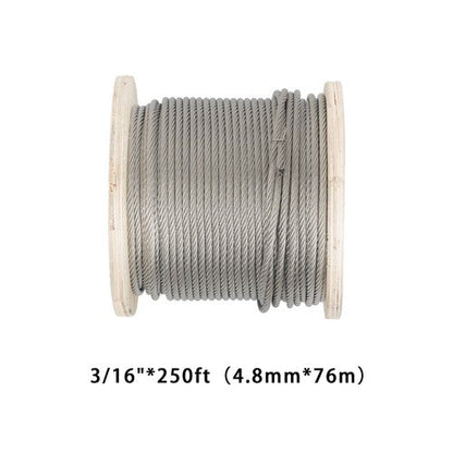 T304 3/16 Inch Stainless Steel Cable 7x19 Strands 250FT 3700 lbs Steel Wire Rope