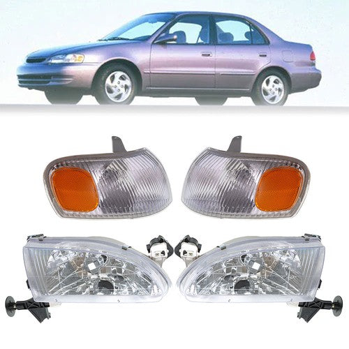 For Toyota Corolla 1998-2000 Corner Parking Signal Lights Headlights Combo Set