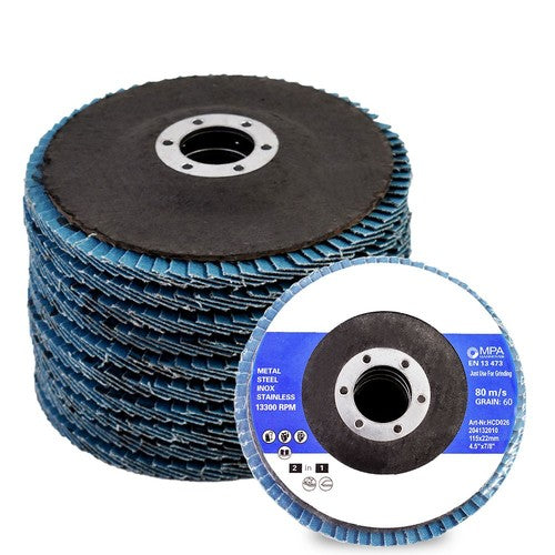 100Pack 4-1/2"×7/8'' 60 Grit T29 Premium Zirconia Flap Disc Sanding Grinding