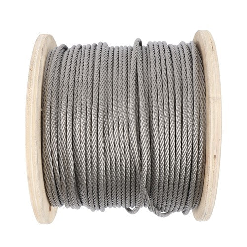 3/16In 7x19 T304 Stainless Steel Cable 500FT Wire Rope 3700lb Fracture Strength