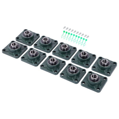 10 Pcs UCP204-12 Pillow Block Flange Bearing 3/4" Bore 4 Bolt Solid Base