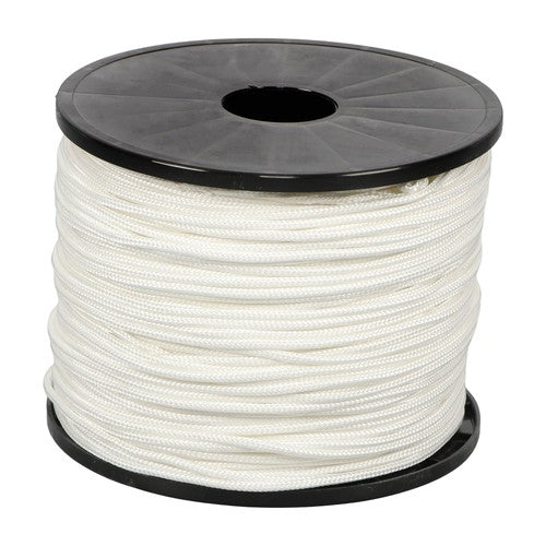 1/8 inch White Dacron Polyester Rope - 500 Foot Spool | Solid Braid
