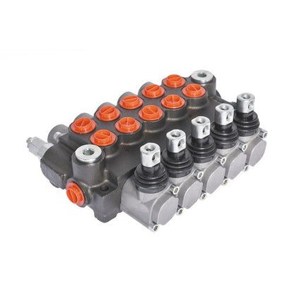 5 Spool 3625PSI Hydraulic Monoblock Double Acting Control Valve 11 GPM SAE Ports