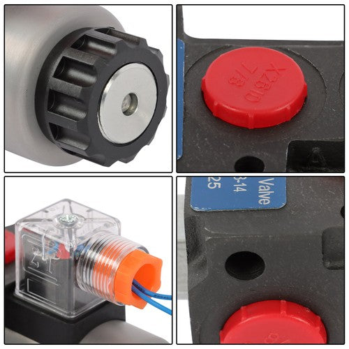 13 GPM Solenoid 12V DC 6 Port Hydraulic Adjustable Variable Flow Control Valve
