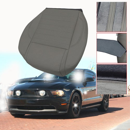Left Driver Bottom Leather Seat Cover Gray for 2010 2014 for Ford Mustang GT