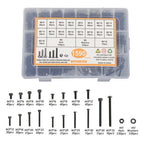 1590 pcs M3 Screw Kit with Hex Button and Socket Head Bolts, Nuts, and Washers
