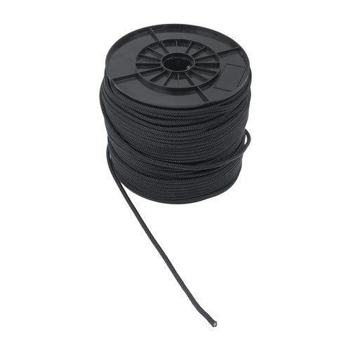 Black Nylon Solid Braid Rope High UV & Abrasion Resistance 1/4 Inch × 500ft