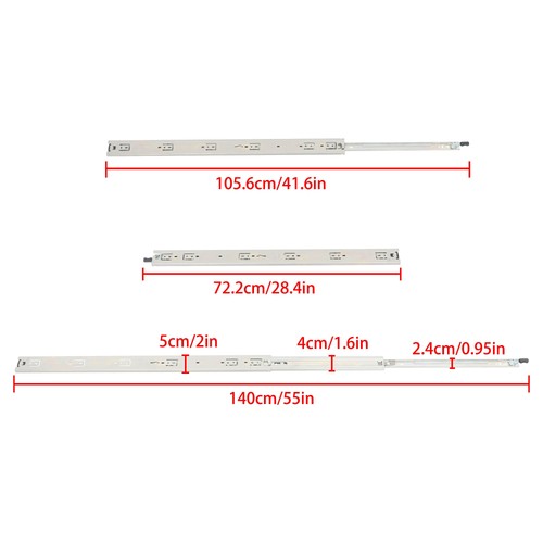 1 Pair 28 Inch With Lock Heavy Duty Drawer Slides 150 Lbs Extension Rails Rail