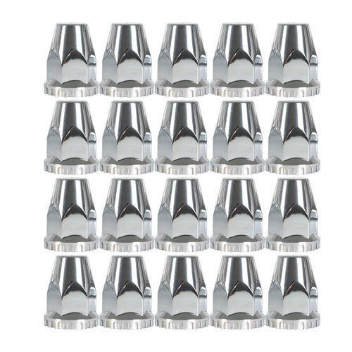 Semi Truck Rear & Front Chrome Wheel Axle Cover Hub Cap 33mm Lug Nuts Thread-On