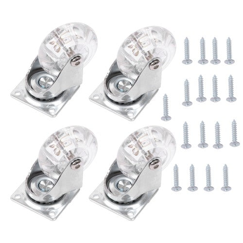 2Inch Caster Wheels 4 pieces Heavy Duty Alloy Steel + Rubber Casters white
