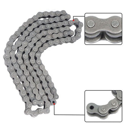 #80H Heavy Duty Roller Chain × 10 Feet With 1 Connector New