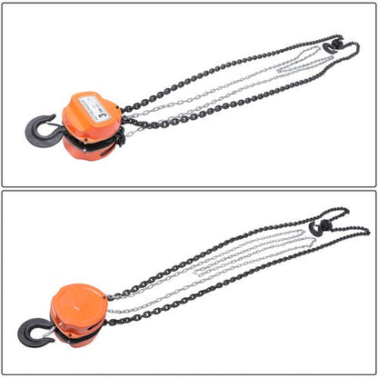 Hand Chain Hoist Steel 3Ton/6600 Lbs10ft/3m 360° swivel hook 1m lifting strap