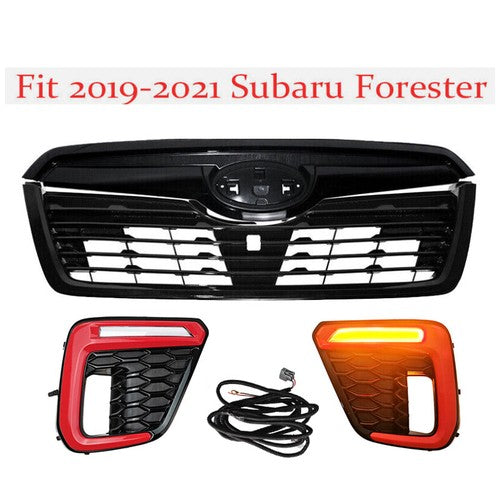 LED Fog Light Front Bumper Upper Grille for 2019 2020 2021 for Subaru Forester
