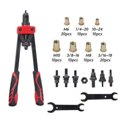 Rivet Nut Tool Kit,14" Rivnut Tool Kit with 100PCS Rivet Nuts,7 Metric Mandrels