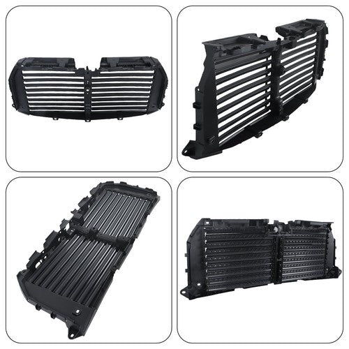 Black Upper Radiator Grille Air Shutter Assembly W/Motor For Ford F150 2015-2017