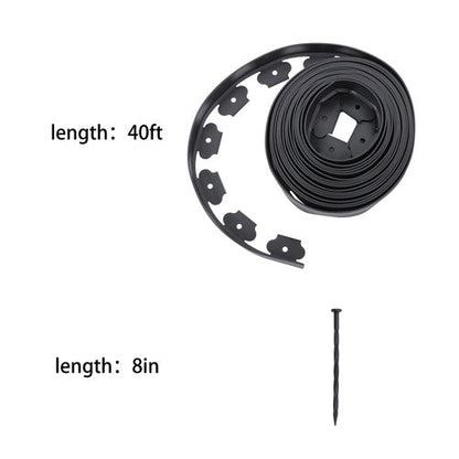 Lawn Border L-shaped Lawn Garden Edging Kit 40FT With 40Pcs Anchoring Spikes